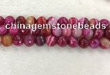 CAA2223 15.5 inches 14mm faceted round banded agate beads