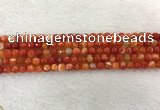 CAA2225 15.5 inches 4mm faceted round banded agate beads