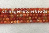 CAA2227 15.5 inches 8mm faceted round banded agate beads