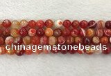 CAA2228 15.5 inches 10mm faceted round banded agate beads