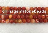 CAA2229 15.5 inches 12mm faceted round banded agate beads