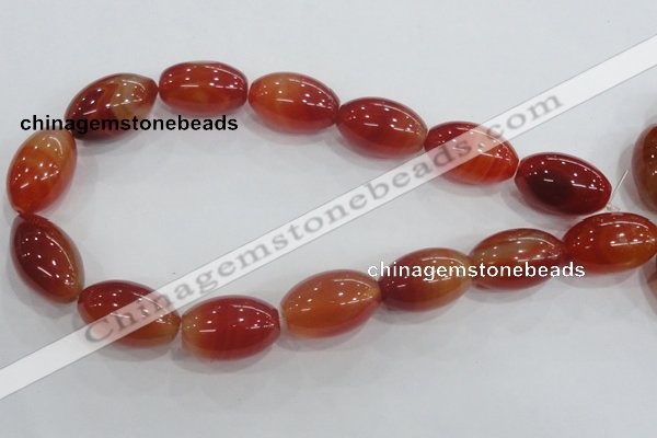 CAA223 15.5 inches 18*28mm rice red agate gemstone beads