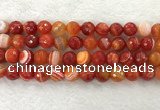 CAA2230 15.5 inches 14mm faceted round banded agate beads