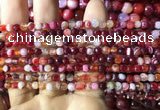 CAA2232 15.5 inches 4mm faceted round banded agate beads