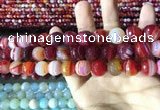 CAA2236 15.5 inches 12mm faceted round banded agate beads