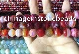 CAA2237 15.5 inches 14mm faceted round banded agate beads