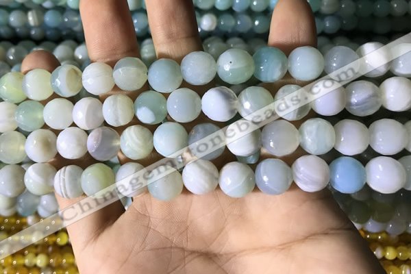 CAA2242 15.5 inches 10mm faceted round banded agate beads