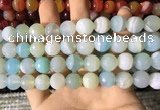 CAA2244 15.5 inches 14mm faceted round banded agate beads