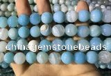 CAA2247 15.5 inches 14mm faceted round banded agate beads