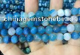 CAA2254 15.5 inches 14mm faceted round banded agate beads