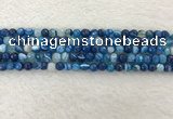 CAA2256 15.5 inches 4mm faceted round banded agate beads