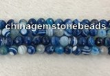 CAA2259 15.5 inches 10mm faceted round banded agate beads