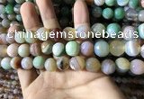 CAA2267 15.5 inches 12mm faceted round banded agate beads