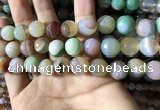 CAA2268 15.5 inches 14mm faceted round banded agate beads