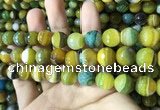 CAA2274 15.5 inches 12mm faceted round banded agate beads