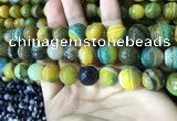 CAA2275 15.5 inches 14mm faceted round banded agate beads