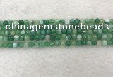 CAA2277 15.5 inches 4mm faceted round banded agate beads