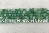 CAA2278 15.5 inches 6mm faceted round banded agate beads