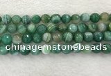 CAA2281 15.5 inches 12mm faceted round banded agate beads