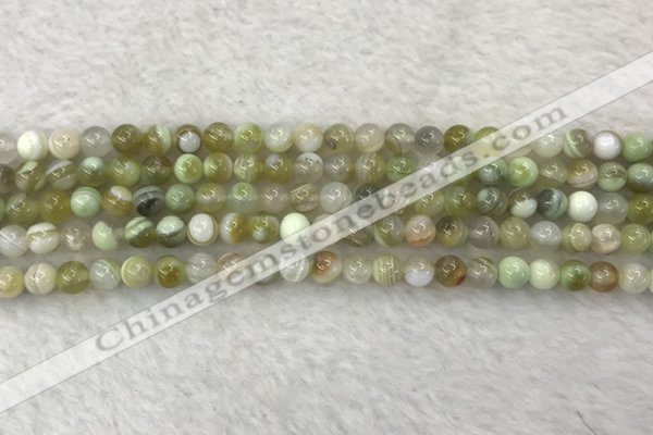 CAA2308 15.5 inches 4mm round banded agate gemstone beads