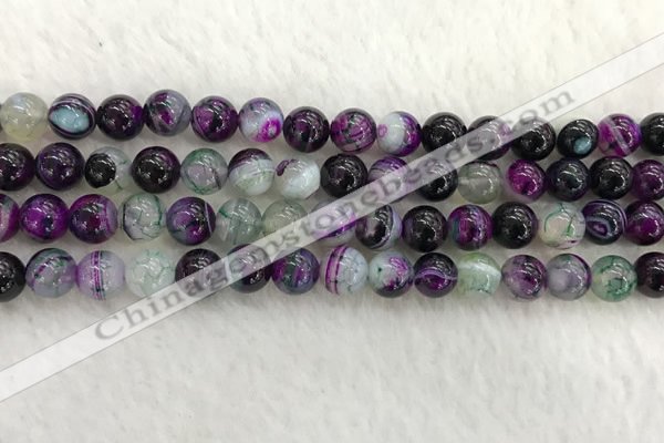 CAA2313 15.5 inches 8mm round banded agate gemstone beads