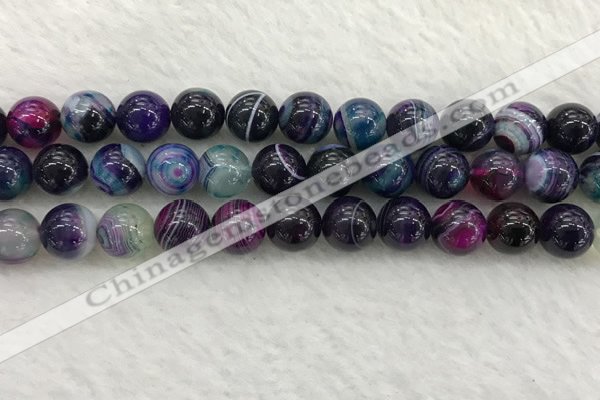 CAA2315 15.5 inches 12mm round banded agate gemstone beads