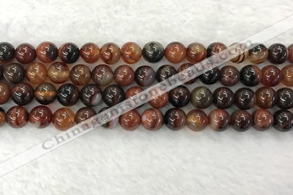 CAA2321 15.5 inches 10mm round banded agate gemstone beads