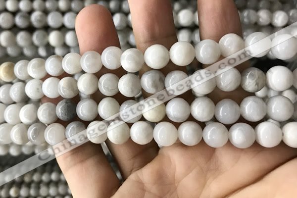 CAA2342 15.5 inches 8mm round white crazy lace agate beads wholesale