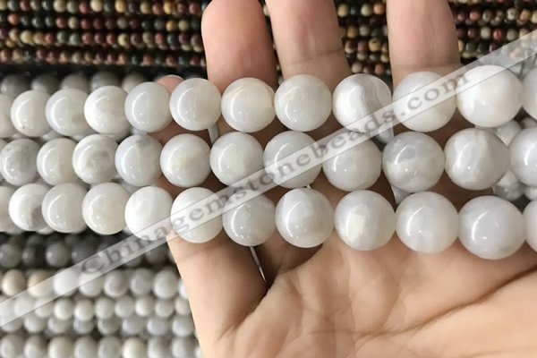CAA2344 15.5 inches 12mm round white crazy lace agate beads wholesale