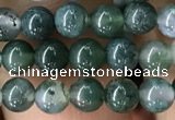 CAA2356 15.5 inches 4mm round moss agate beads wholesale