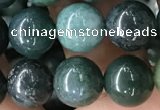 CAA2359 15.5 inches 10mm round moss agate beads wholesale