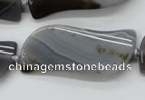 CAA236 15.5 inches 18*46mm marquise grey line agate beads