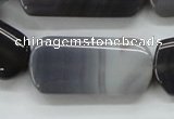 CAA238 15.5 inches 20*40mm rectangle grey line agate beads