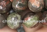 CAA2388 15.5 inches 12mm faceted round ocean agate beads wholesale