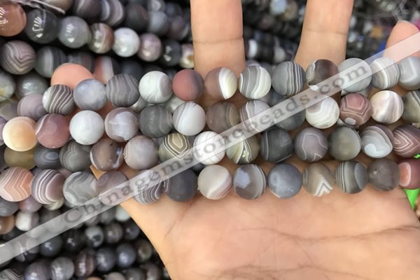 CAA2392 15.5 inches 6mm round matte Botswana agate beads wholesale