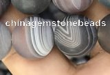 CAA2396 15.5 inches 14mm round matte Botswana agate beads wholesale