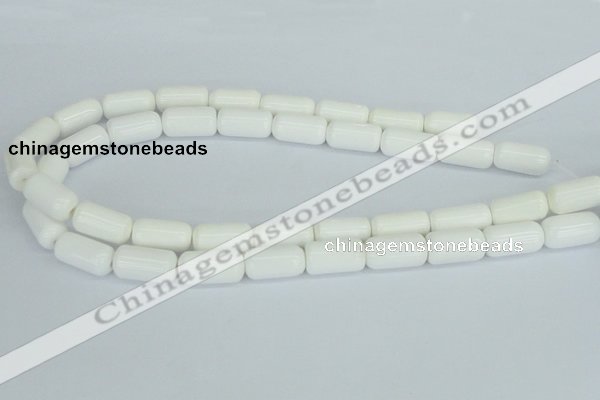 CAA24 15.5 inches 10*20mm cylinder white agate gemstone beads