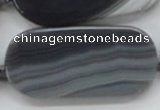 CAA240 15.5 inches 25*55mm rectangle grey line agate beads