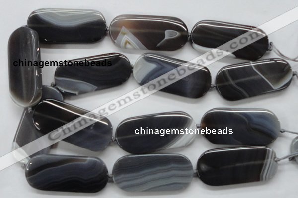 CAA240 15.5 inches 25*55mm rectangle grey line agate beads