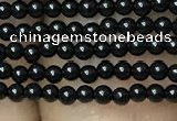 CAA2400 15.5 inches 2mm round black agate beads wholesale