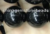 CAA2408 15.5 inches 16mm round black agate beads wholesale