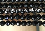 CAA2413 15.5 inches 2mm faceted round black agate beads wholesale