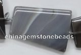 CAA242 15.5 inches 30*40mm trapezoid grey line agate beads