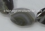 CAA247 15.5 inches 22*32mm faceted oval grey line agate beads