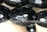 CAA2505 15.5 inches 15*20mm faceted rice black agate beads wholesale