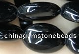 CAA2537 15.5 inches 8*12mm oval black agate beads wholesale