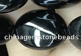 CAA2540 15.5 inches 13*18mm oval black agate beads wholesale