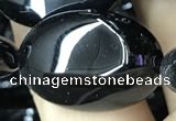 CAA2543 15.5 inches 22*30mm oval black agate beads wholesale