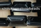 CAA2565 15.5 inches 8*12mm rectangle black agate beads wholesale