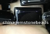 CAA2566 15.5 inches 10*14mm rectangle black agate beads wholesale